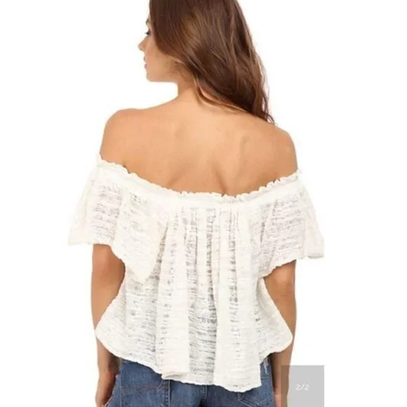 Free people Thrills & Frills Sweater Ivory NWT - Picture 2 of 5
